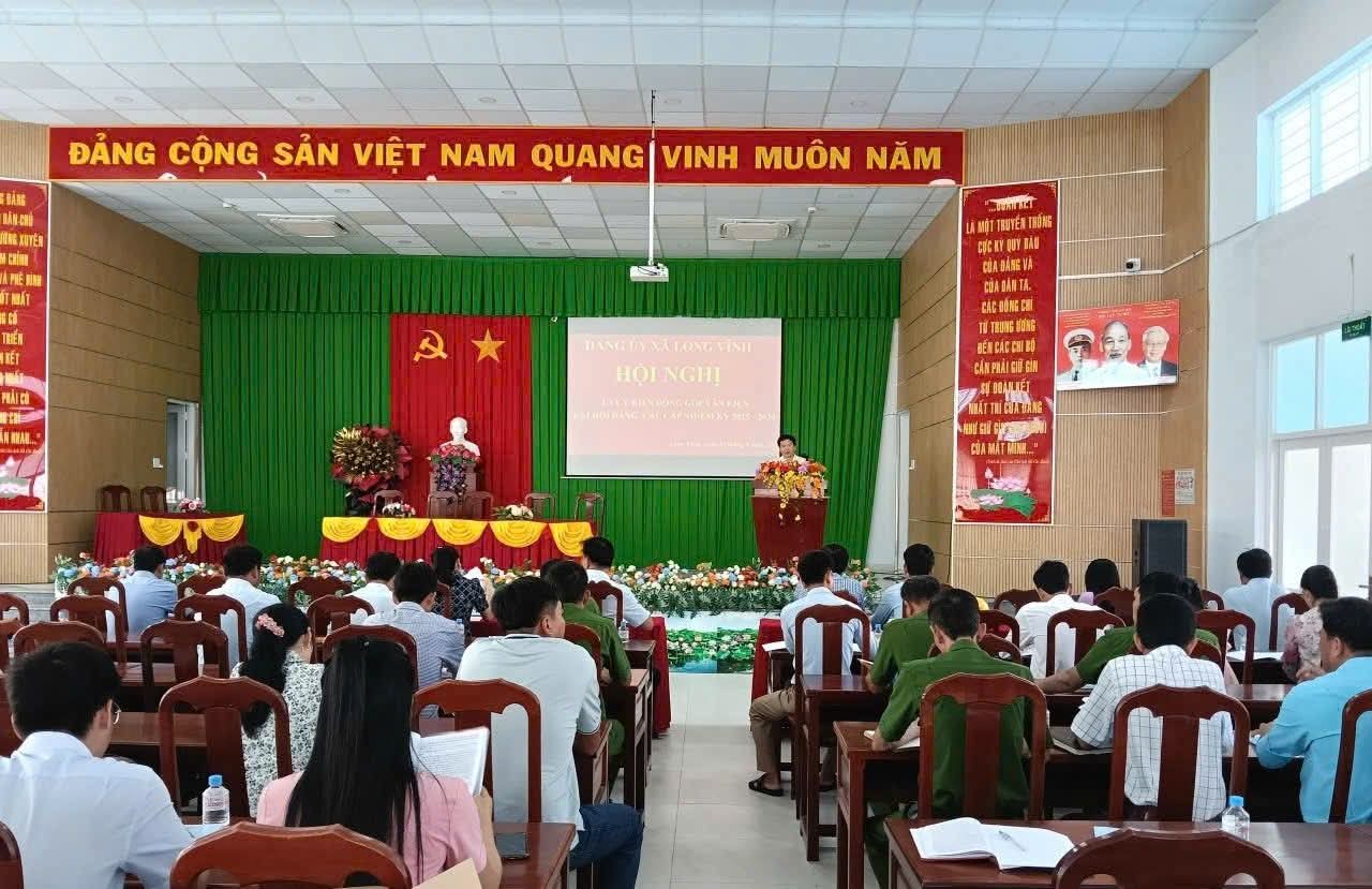 Xã Long Vĩnh tổ chức Hội nghị lấy ý kiến đóng góp dự thảo văn kiện Đại hội Đảng bộ tỉnh Vĩnh Long lần thứ XII, nhiệm kỳ 2025 - 2030.